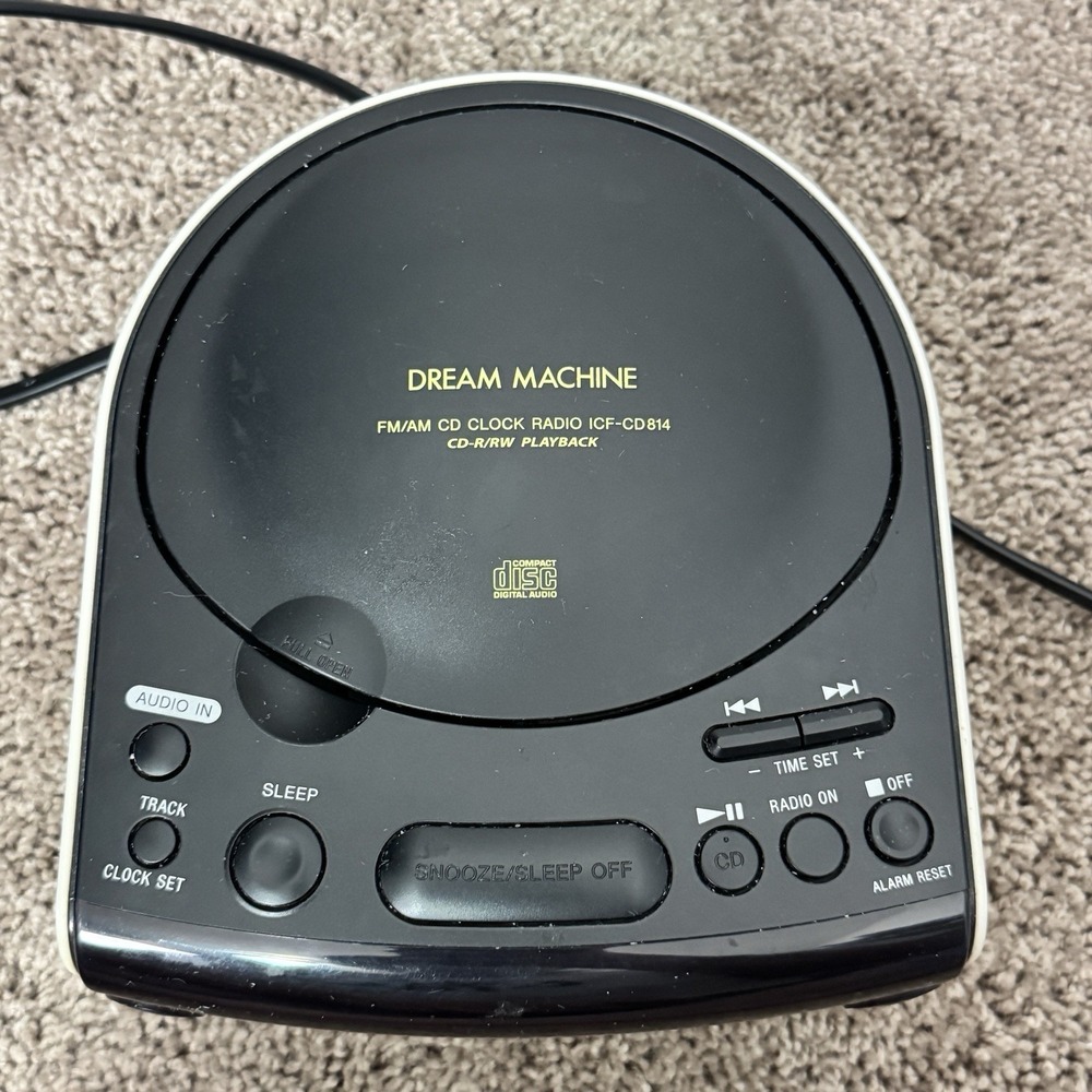 Sony Dream Machine ICF-CD814 FM AM CD Clock Radio Alarm Clock Black Silver Works - Picture 14 of 14